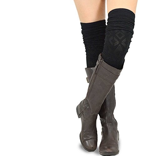TeeHee Socks Teehee Women's Fashion Extra Long Cotton Thigh High Boot Socks 3 Pair (Pointelle) - Image 5