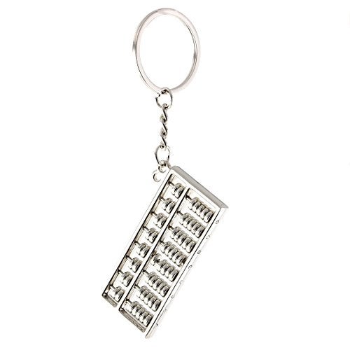 Mallofusa Alloy 8 Rolls Mini Abacus Keychain Key Ring Chain Metal Fob Pendant Ornament Trinket Silver - Image 3