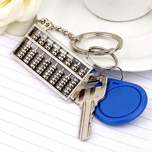 Mallofusa Alloy 8 Rolls Mini Abacus Keychain Key Ring Chain Metal Fob Pendant Ornament Trinket Silver - Image 4