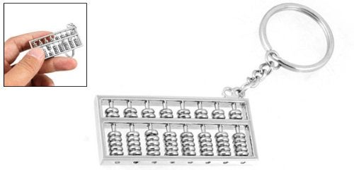 Mallofusa Alloy 8 Rolls Mini Abacus Keychain Key Ring Chain Metal Fob Pendant Ornament Trinket Silver - Image 2