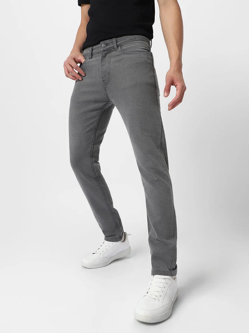 Urbano Fashion  Urbano Fashion Men's Light Grey Regular Fit Washed Jeans Stretchable  | Best Price UAE