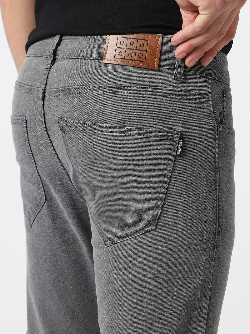 Urbano Fashion  Urbano Fashion Men's Light Grey Regular Fit Washed Jeans Stretchable  | Best Price UAE