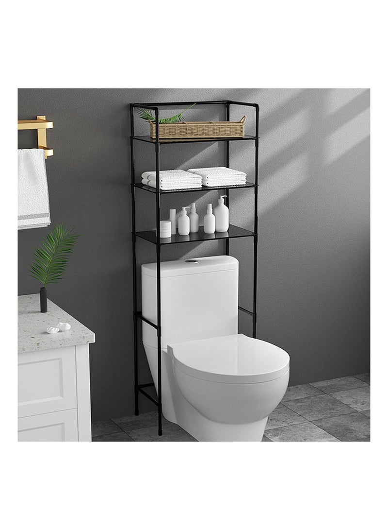 Toilet Storage Shelf, Multi-Purpose 3-Tier Metal Bathroom Organizer Rack, Space-Saving Freestanding Storage Unit for Bathroom, Balcony, Living Room - Image 1