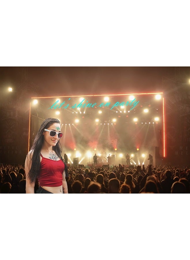 SHINEYES 6 Pcs Music Festival Face Jewels, Rhinestone Rave Face Gems Glitter,Crystal Birthday Party Festival Face Sticker, Eyes Face Body Temporary Tattoos for Festival Party - Image 5