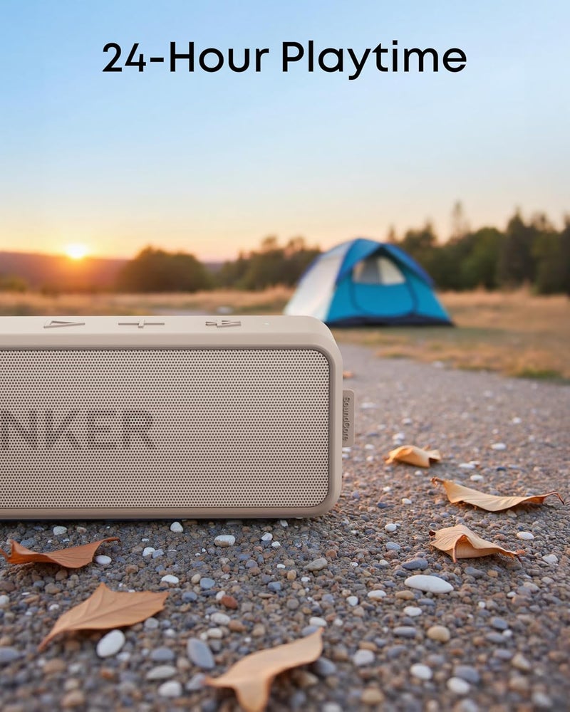 أنكر مكبر صوت بلوتوث محمول Anker Soundcore 2 مع صوت ستيريو بقوة 12 واط، BassUp، م��اوم للماء IPX7، تشغيل لمدة 24 ساعة، إقران ستيريو لاسلكي، مكبر صوت للمنزل، الأماكن الخارجية، السفر - Image 3