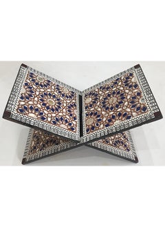 Generic Quran Holder - Seashell And Wood - With Blue Color 