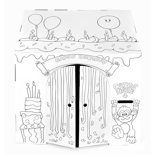 Easy Playhouse Birthday Kids Art Craft for Indoor Outdoor Fun Color Draw Doodle Decorate Personalize The Cardboard Fort 32 X 26 5 X 40 5 Age 3 - Image 5