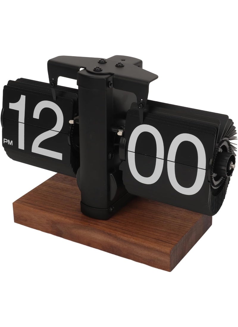 HURRISE Vintage Flip Clock Easy to Read Smooth Base Refined Surface Versatile Placement for Living Room Bedroom Black  - Image 3