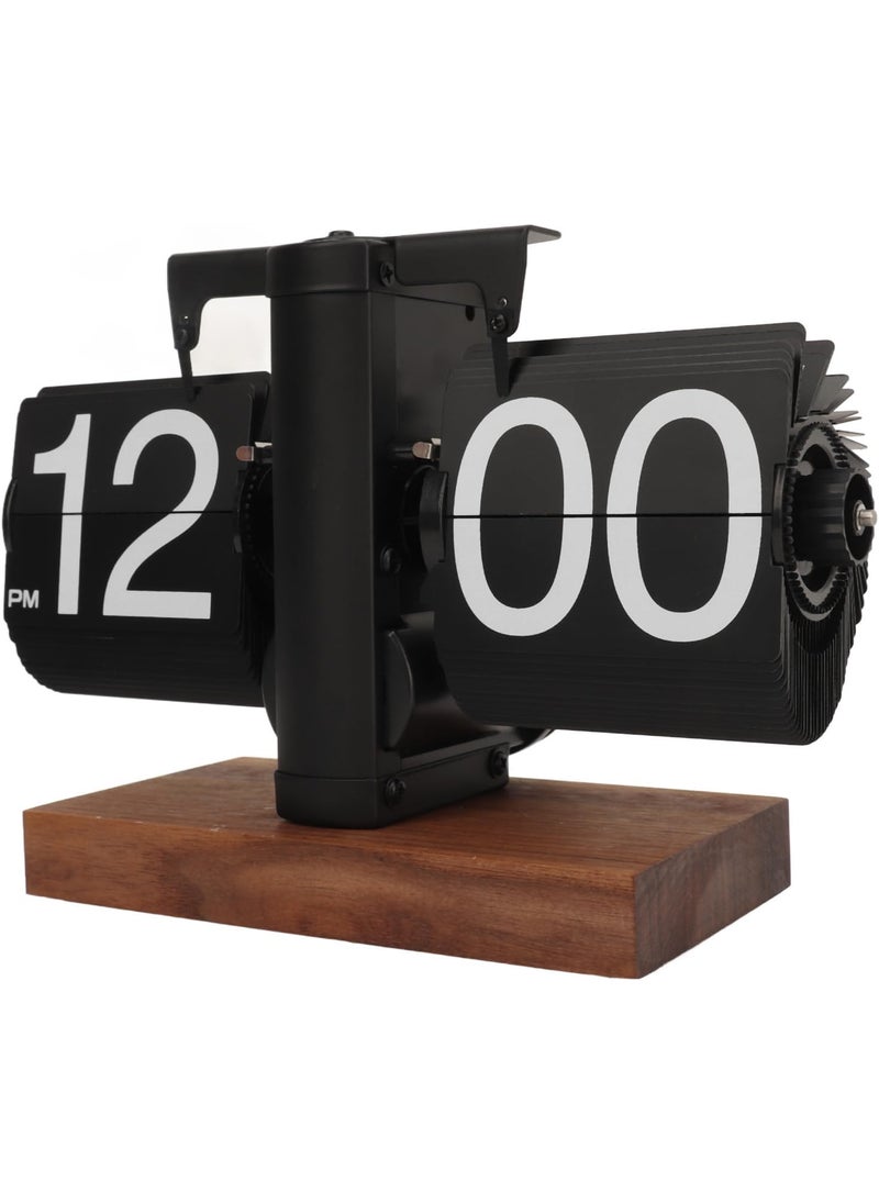 HURRISE Vintage Flip Clock Easy to Read Smooth Base Refined Surface Versatile Placement for Living Room Bedroom Black  - Image 4