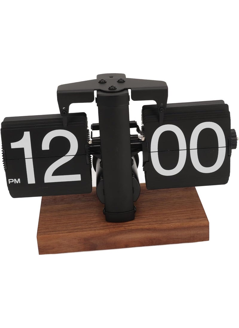 HURRISE Vintage Flip Clock Easy to Read Smooth Base Refined Surface Versatile Placement for Living Room Bedroom Black  - Image 5