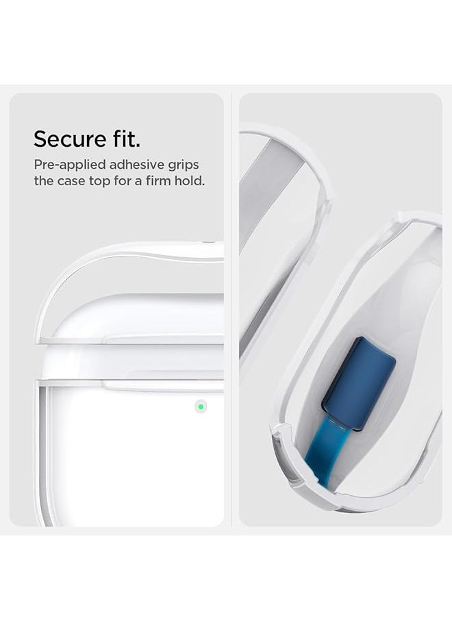 Spigen - Ultra Hybrid Designed For Airpods 4 Case Cover 2024 Protective Clear Anti Yellowing With Carabiner Jet White - Image 1