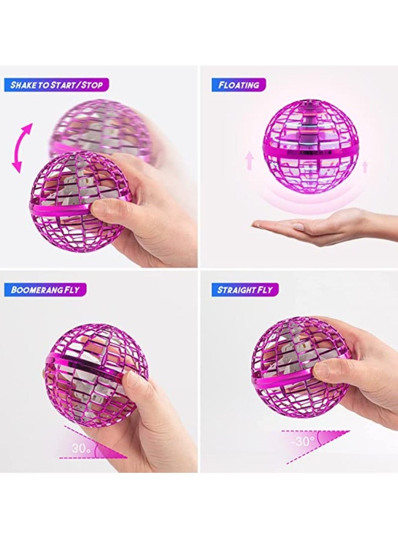 Flexible Anti-Collision Flying Spinner Programmable Led Lights Flying Ball Toy For Kids Pink - Image 4