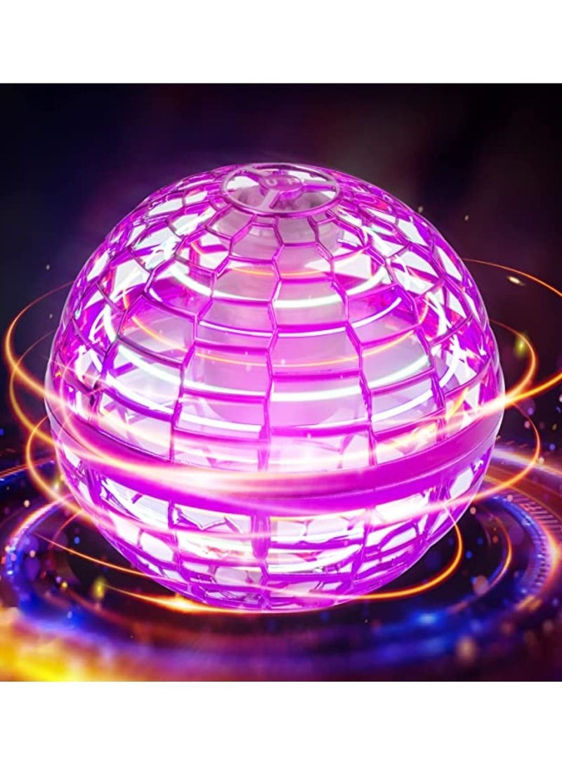 Flexible Anti-Collision Flying Spinner Programmable Led Lights Flying Ball Toy For Kids Pink - Image 2