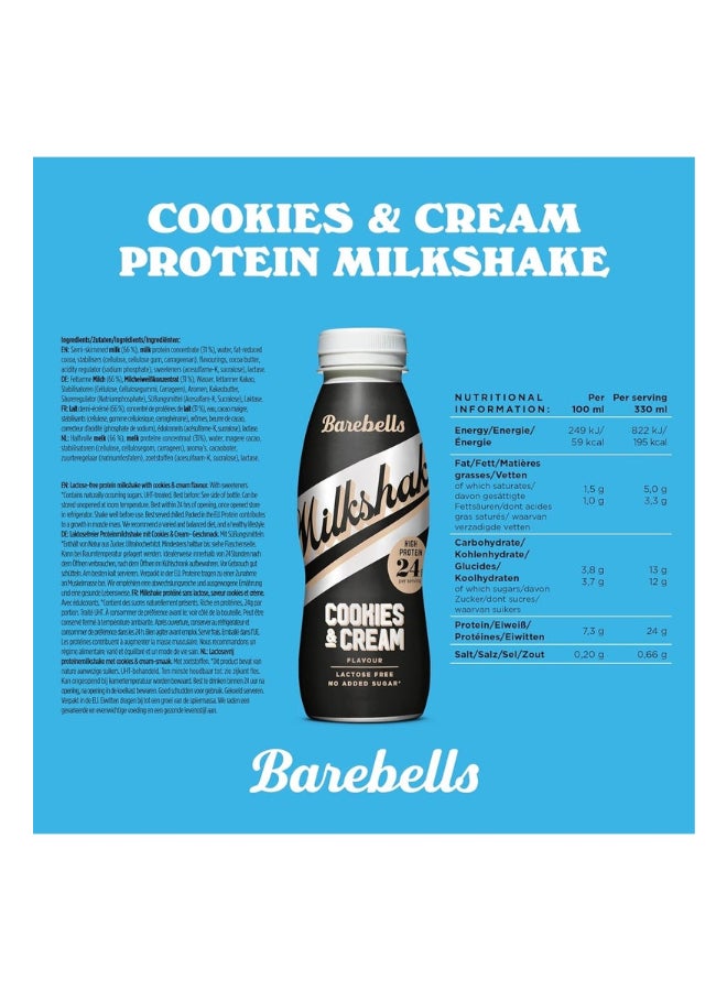 BAREBELLS PROTEIN MILKSHAKE COOKIES & CREAM ( 330 ML x 8 ) - Image 2