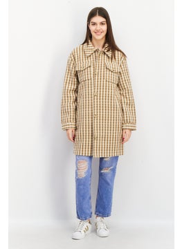 Women Checkered Trench Coat, Beige - pzsku/Z0D4E51AFAD93B73AD53BZ/45/_/1726108929/c75c52bd-ab54-4124-a9b5-001e1d999c8e