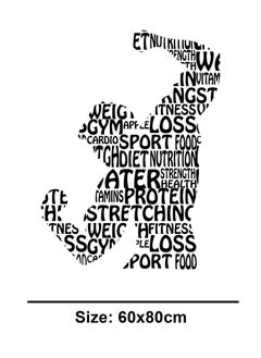 Spoil Your Wall Arnold Iconic Pose with Gym Terms Wall Decal - Wall Arts Home Décor - Wall Sticker, 60x80 cm by Spoil Your Wall  - Image 3