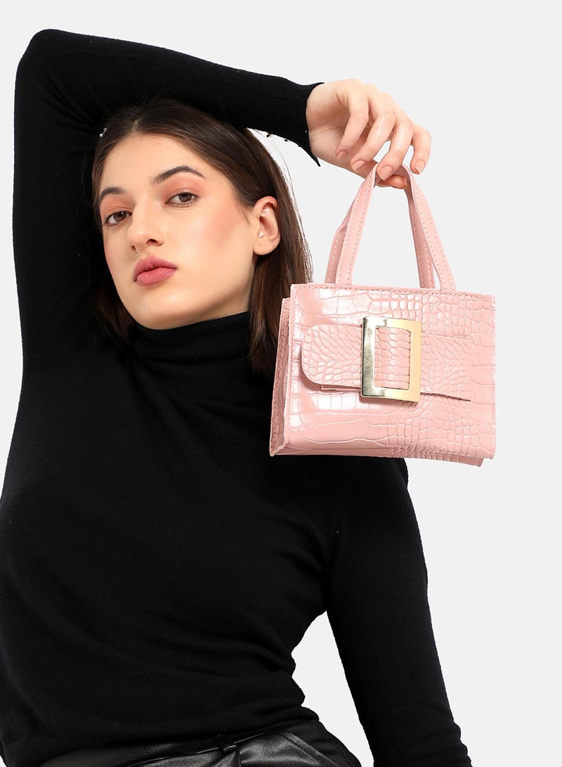 Haute Sauce Solid Zip Lock Regular Vegan Leather Hand bag  - Image 2