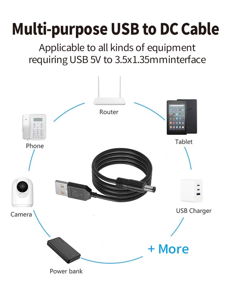 Tonton Electric Toothbrush Charger Cord for Fairywill, Sonic, Initio, Dnsly, Bitvae, Kipozi, Gloridea, DC 5V USB Cable for Hatch Baby Rest, Rest+, Rest Mini, FOREO Luna Series Facial Cleanser (5FT, Black) - Image 5