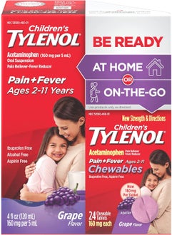 TYLENOL Tylenol Children's Pack with Liquid Oral Suspension, 4 Fl. Oz and Grape Chewables, 24 Count 