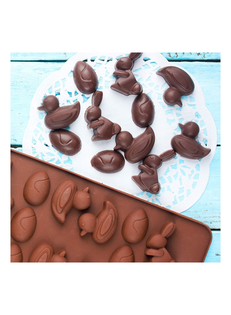SYOSI 4Pcs Easter Mold Easter Egg Mold Rabbit Mould Duck Resin Chocolate Mold Silicone Candy Pan for Easter Party Fondant Jelly Dome Mousse Cake Topper Making - Image 4