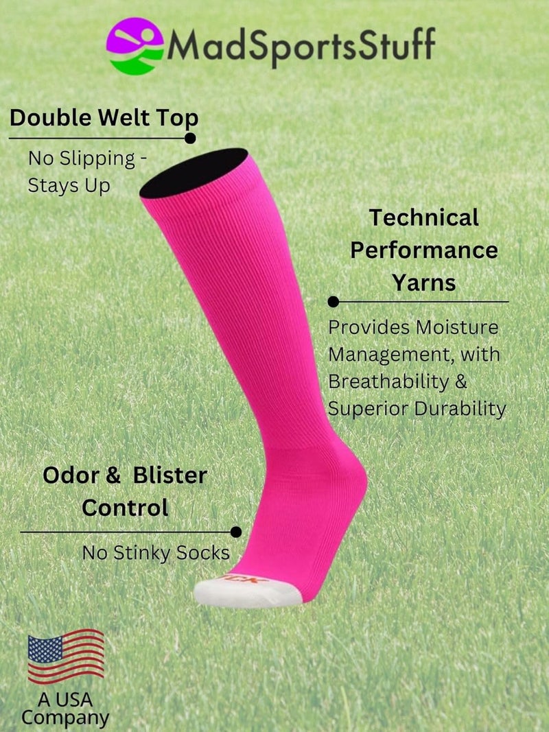 MadSportsStuff Baseball & Softball Socks for Boys, Girls, Men & Women Over the Calf Tall Socks Youth & Adults Football - Image 2