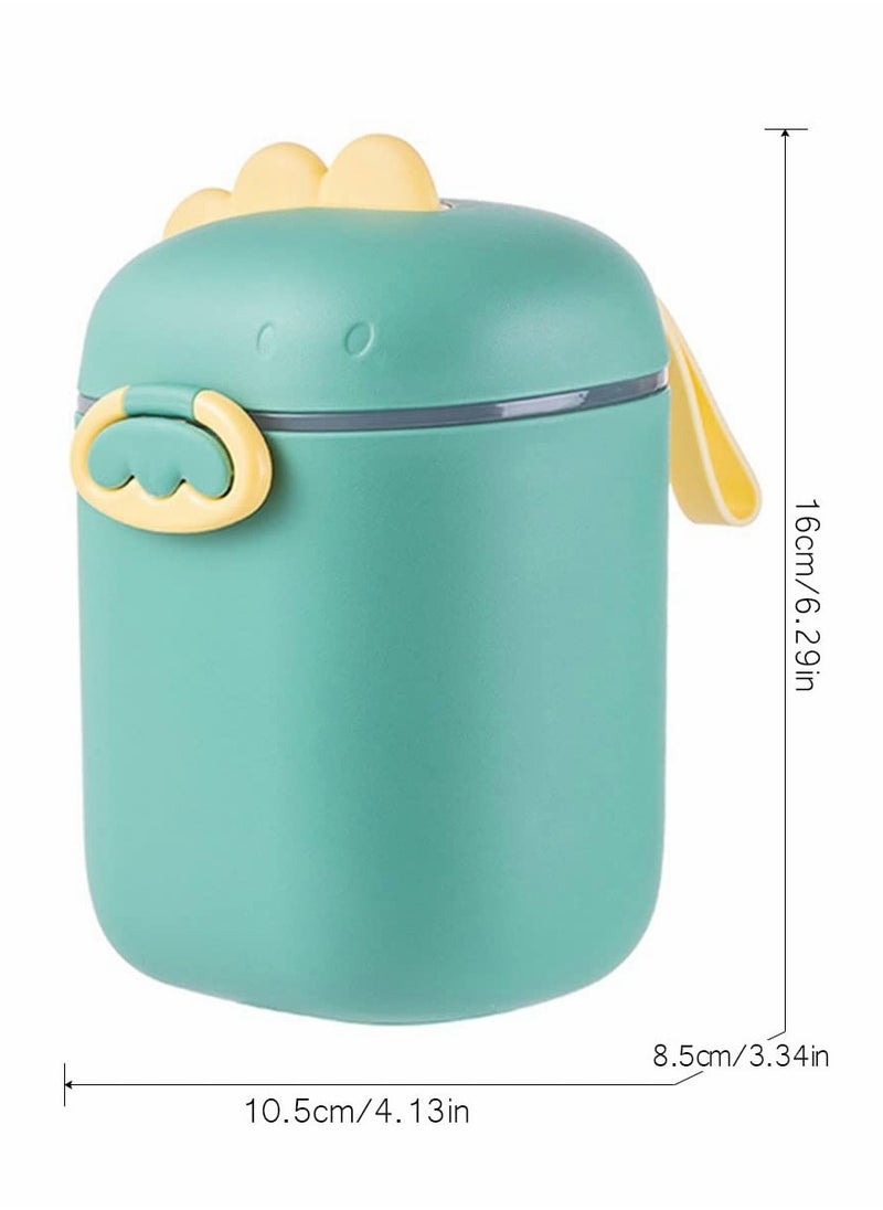 Milk Powder Dispensing Container, Baby Formula Airtight Storage Box, Portable Cute Can, Food Seal Container for Fruit Snacks Green, 800ml