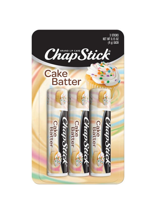 chapstick Cake Batter Limited Edition Flavored Lip Balm Tubes - 0.15 Oz (Pack of 3)  - Image 1