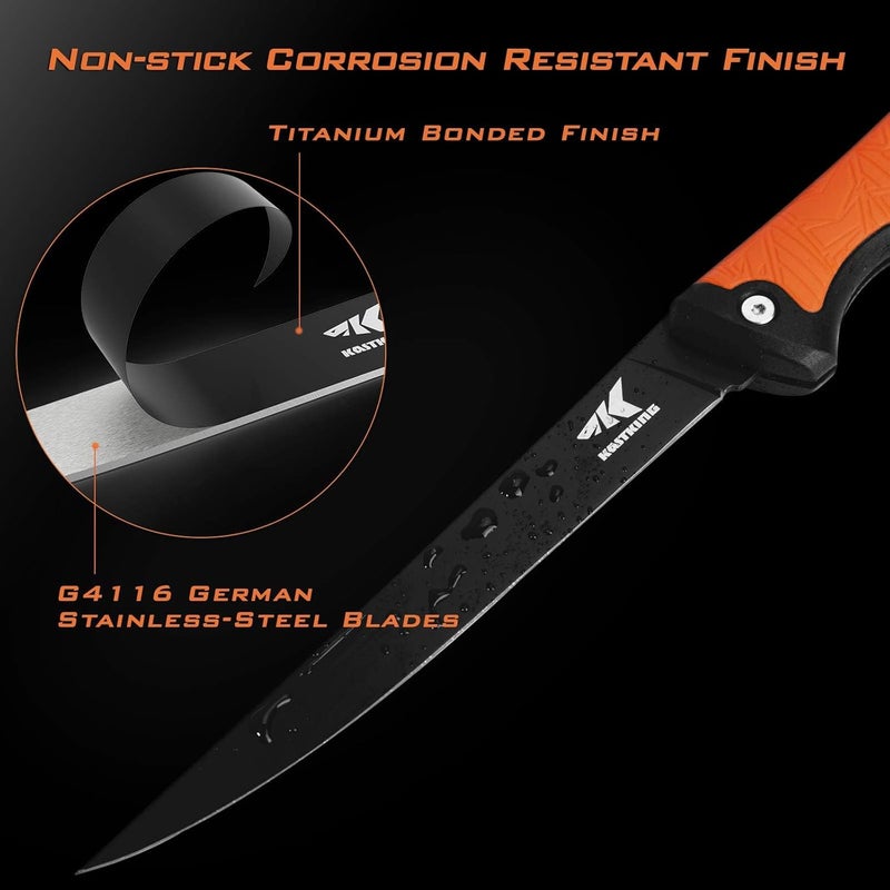 Kastking Folding Fillet/Fishing/Camping/Hunting Knife, Razor Sharp G4116 German Stainless-Steel Blade, Non-Slip Handles, 13 ½ inch overall Length, only 7 ½ inch folded, Includes Sheath - Image 3