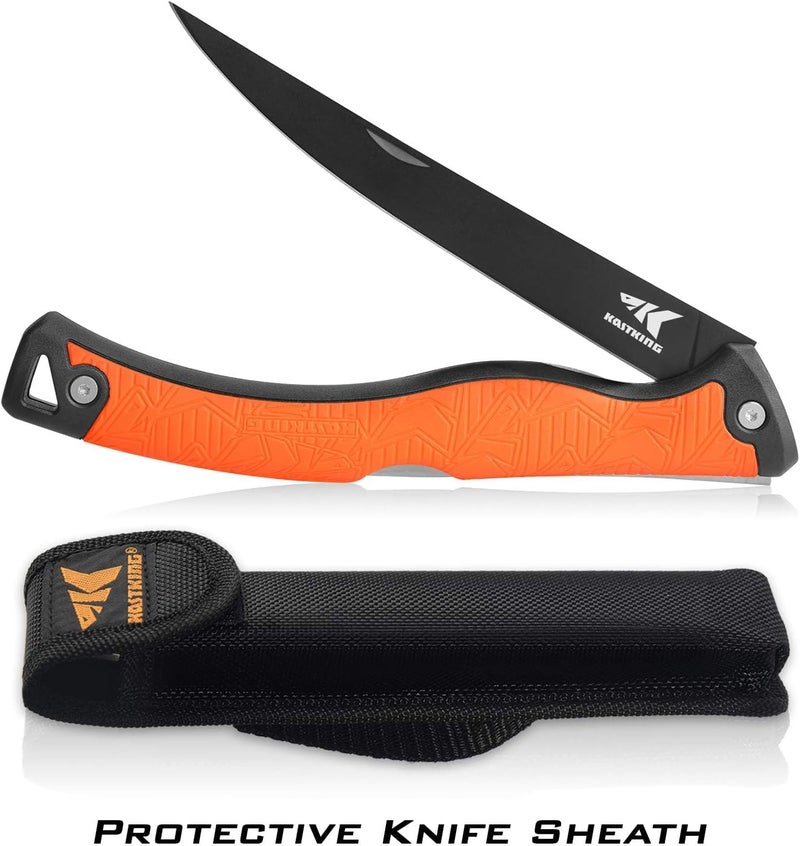 Kastking Folding Fillet/Fishing/Camping/Hunting Knife, Razor Sharp G4116 German Stainless-Steel Blade, Non-Slip Handles, 13 ½ inch overall Length, only 7 ½ inch folded, Includes Sheath - Image 2