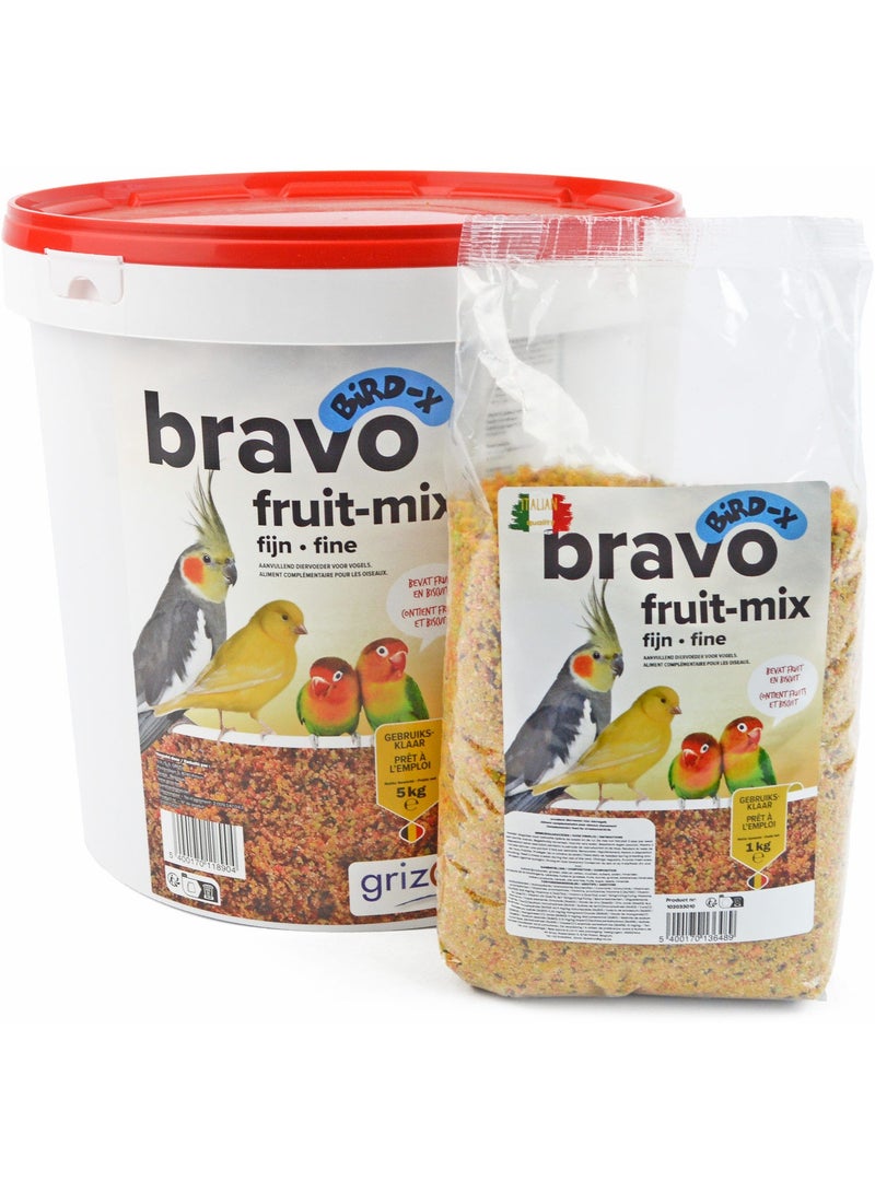 غريزو طعام الطيور BRAVO خليط الفواكه والحبوب الدقيقة – 5 كجم – غني بالفواكه والبسكويت – مناسب للكوكاتيل والكناري والفيشر – جاهز للاستخدام – صنع في بلجيكا – من Grizo - Image 3