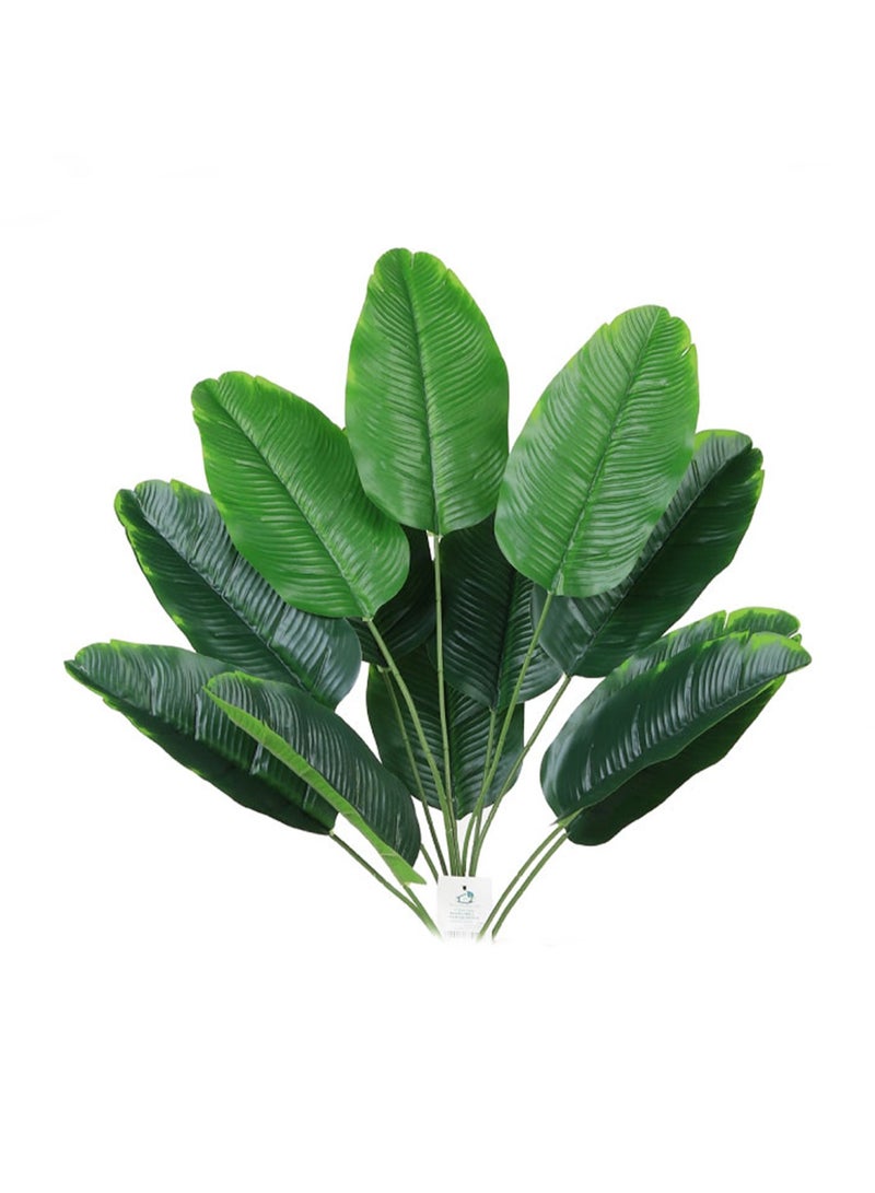 تالا شجرة ورق موز صناعية بارتفاع 70 سم مع 12 ورقة كبيرة في حوض بلاستيك أنيق – مثالية لتزيين المنزل والمكتب - Image 3