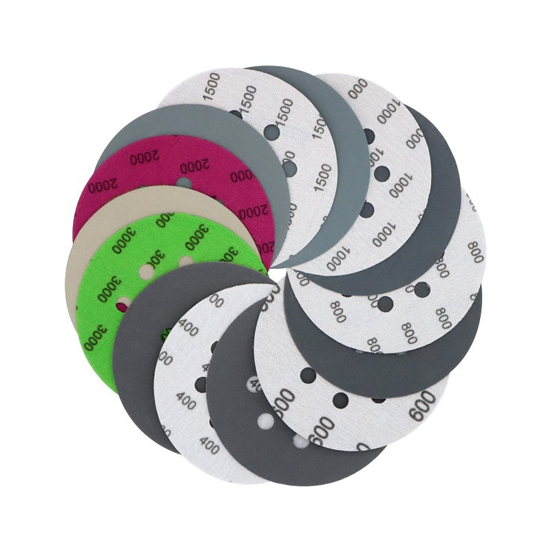 Vibra-TITE 70 Pieces Wet Dry Sanding Discs, VIBRATITE 5 Inch 8 Holes Hook and Loop Sandpaper 400/600/800/1000/1500/2000/3000 Assortment Grits for Orbital Sander Automotive Wood Metal Plastic Sanding Polishing - Image 1