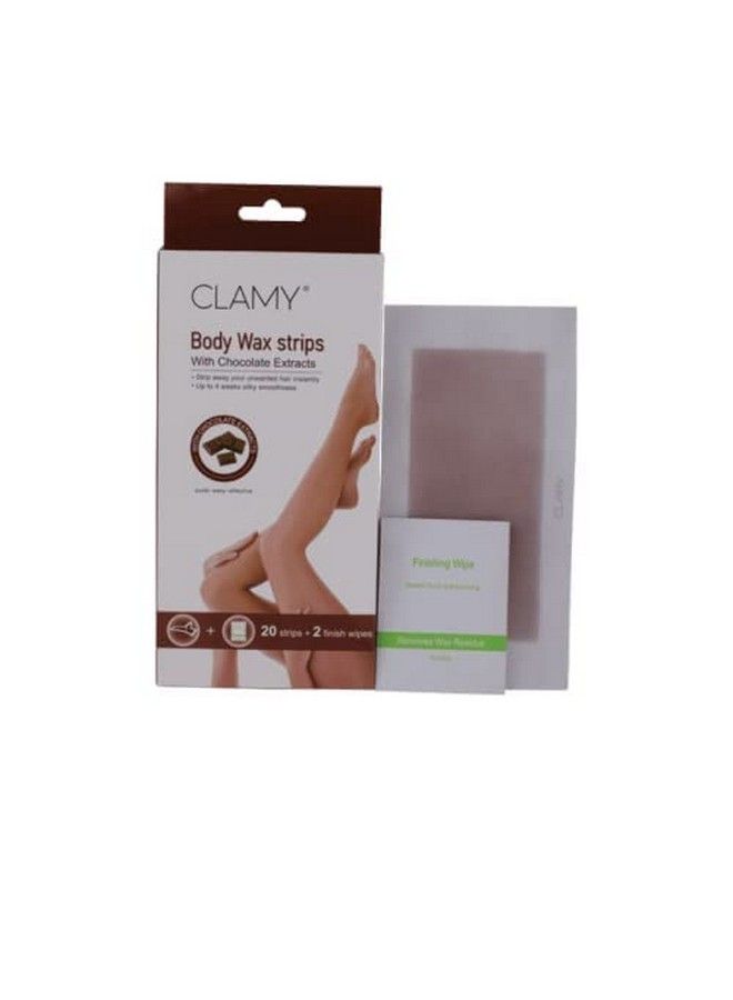 Clamy Full Body Wax Strips With Chocolate Extract Instant Removal Silky Smoothness Upto 4 Weeks (20 Strips + 2 Finish Wipes) Choco - Image 3