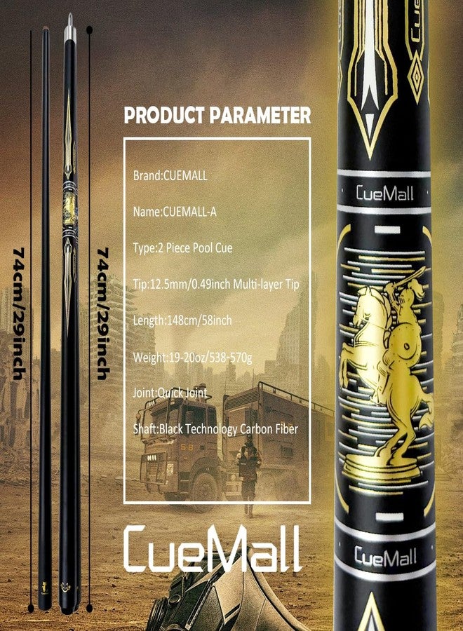 YEUEK CueMall 58" 2-Piece Billiard Pool Cue Sticks,12.5mm Fiberglass Graphite Composite Billiard Cue Sticks,19oz Pool Sticks Tacos de billar for Adults Men/Women, House or Commercial/Bar Use - Image 3