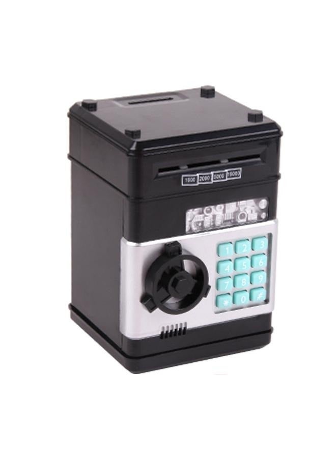 صندوق توفير الأموال الإلكتروني مع كلمة مرور وتصميم مفصل فريد ومتين مع موسيقى - علبة عملات نقدية سوداء - ماكينة صرف آلي للبنك - Image 2