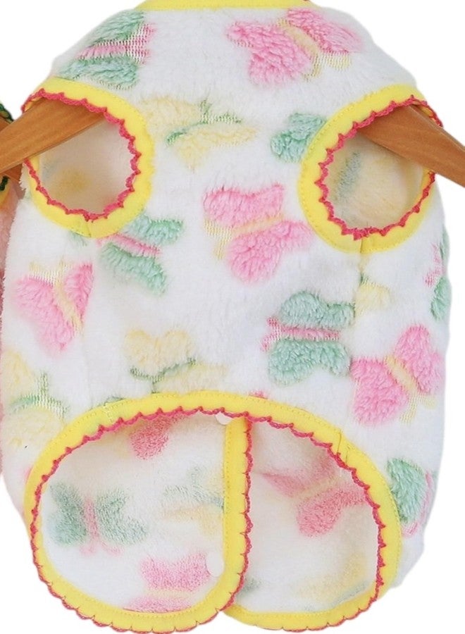 PETANGEL Warm Fleece Small Dogs & Cat Outfit with Butterfly Design, Stylish Winter Lightweight Jacket for Shihtzu, ToyPoodle, Papillon, JackRussell etc (Size: L, Chest: 45cm) - Image 3