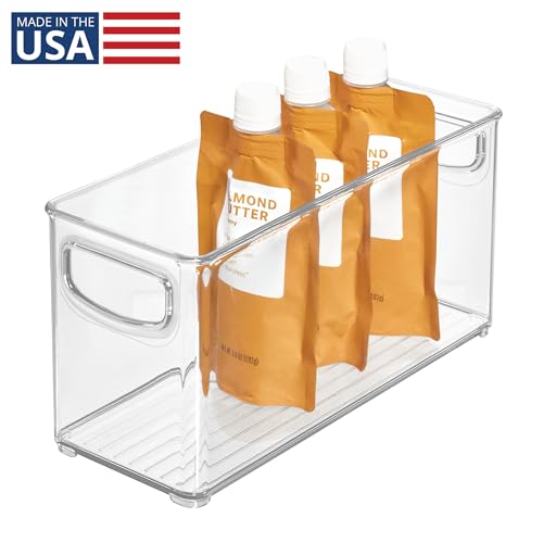 InterDesign iDesign Slim Clear Plastic Stackable Storage Bin, Tall Narrow Organizer for Kitchen or Pantry - Image 2