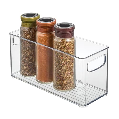 InterDesign iDesign Slim Clear Plastic Stackable Storage Bin, Tall Narrow Organizer for Kitchen or Pantry - Image 1