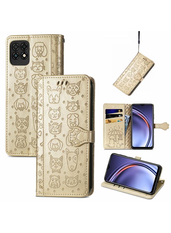 Zaboon Case For Huawei Maimang 10 SE Lovely Cat and Dog Embossing Pattern Horizontal Flip Leather Case , with Holder & Card Slots & Wallet & Cartoon Clasp & Lanyard - Image 1