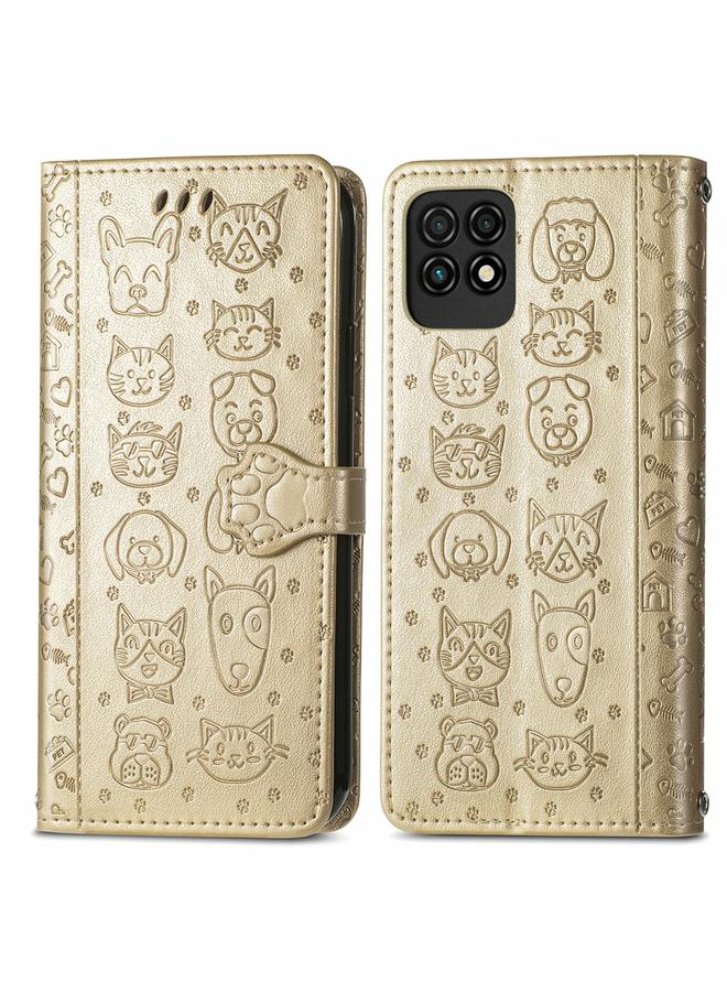 Zaboon Case For Huawei Maimang 10 SE Lovely Cat and Dog Embossing Pattern Horizontal Flip Leather Case , with Holder & Card Slots & Wallet & Cartoon Clasp & Lanyard - Image 2