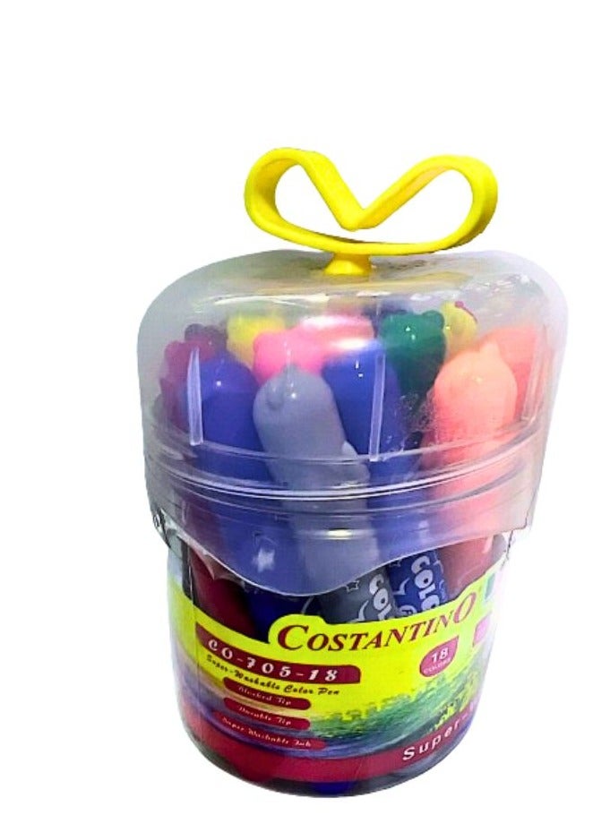 COSTANTINO SUPER WASHABLE COLOR PEN MULTICOLOR PACK OF 18 - Image 1