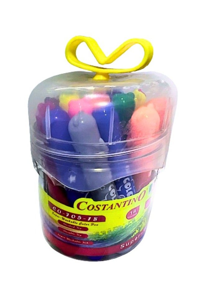 COSTANTINO SUPER WASHABLE COLOR PEN MULTICOLOR PACK OF 18 - Image 3