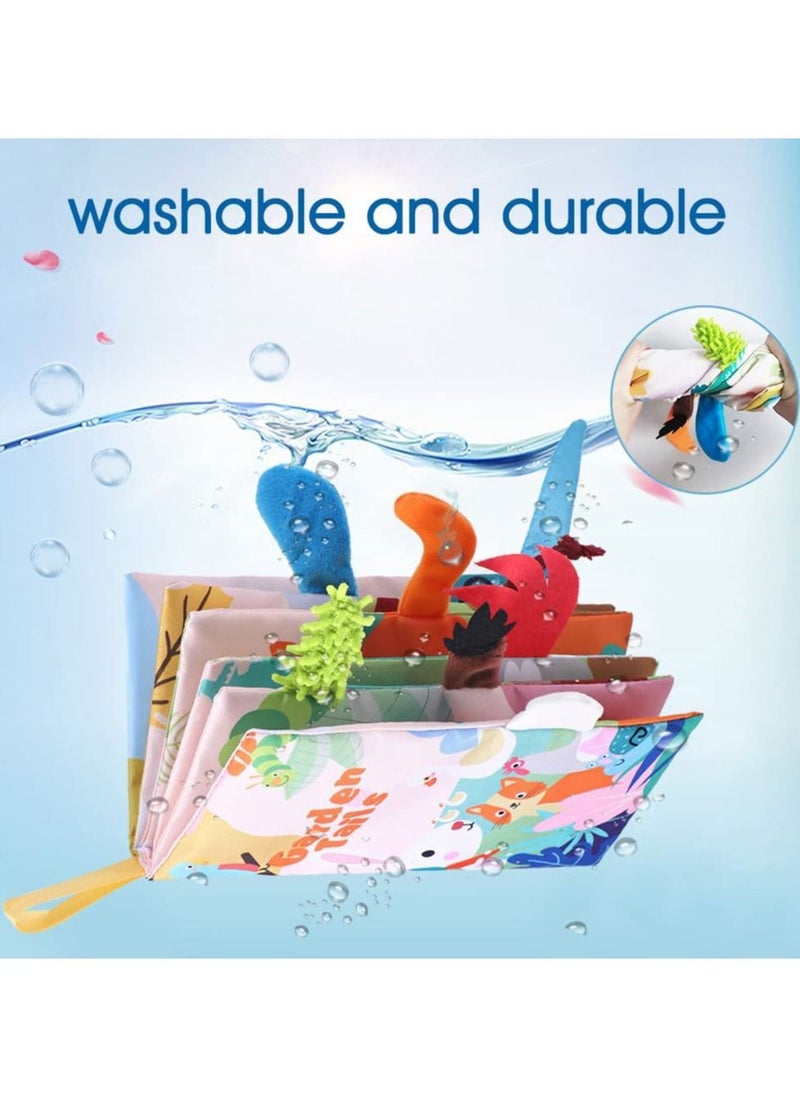 NIBEMINENT - Soft Baby Book for Babies 0-3-6-12 Months, Interactive 3D Cloth Books, Newborn Toys Gifts Car Seat Hanging Crinkle Tail Present - Image 1