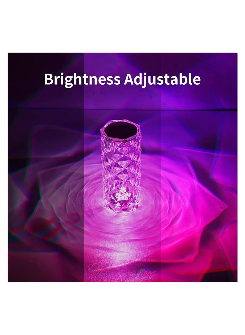 ELTRAZONE Crystal Diamond 3D Rose Table Lamp, LED 16 Color changing Night Light with Remote and Touch Control, Built-in Battery USB Rechargeable Desk Lamp - Image 3