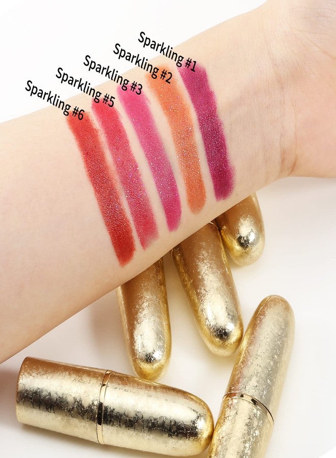 Boobeen Glitter Lipstick Hydrating Lip Balm Sparkling Shine Lip Color Nonstick Highly Pigmented Formula Gives Metallic Finish Lip Makeup for Women and Girls - Image 3