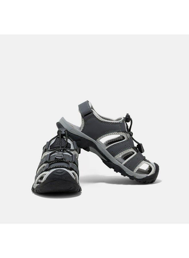 AMICA Boys Sports Sandals, Open Toe, Hook & Loop Closure, Grey/Black - Image 5