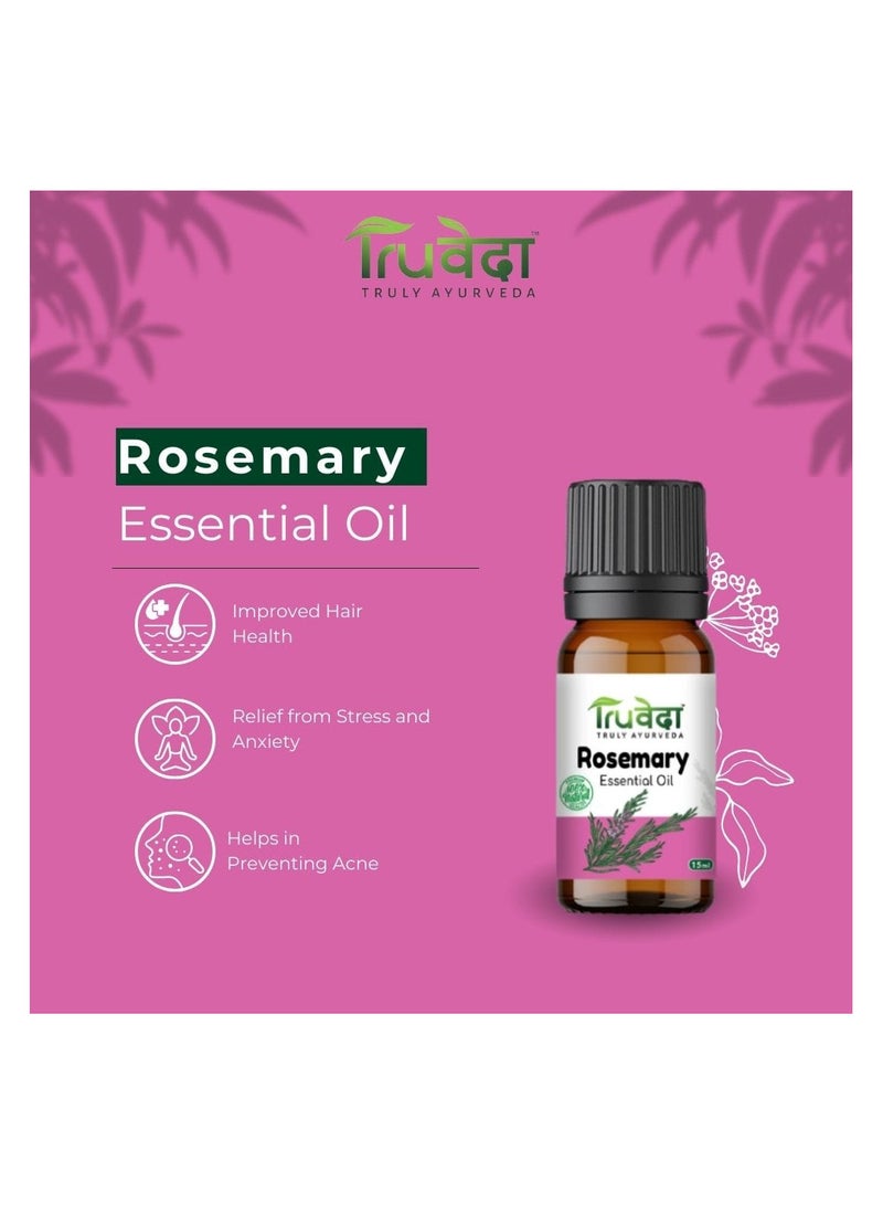Truveda Rosemary Essential Oil For Hair and Skin 15ml - Image 2