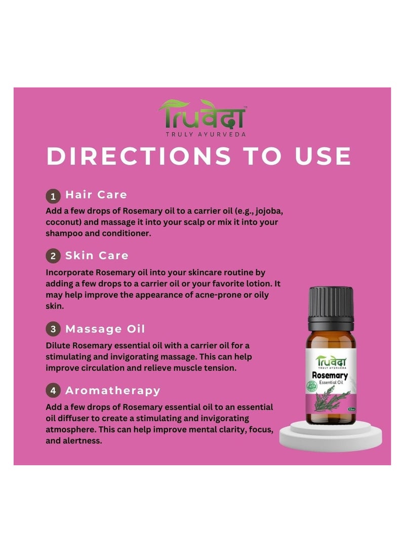 Truveda Rosemary Essential Oil For Hair and Skin 15ml - Image 3