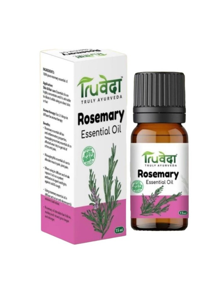Truveda Rosemary Essential Oil For Hair and Skin 15ml - Image 1