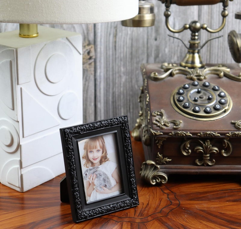 Hymmah 2.5 * 3.5inch Mini Wallet Picture Frame عتيقة إطار الصورة مزخرفة إطار راتنجات مصنوعة يدويًا مع معرض الصور اللوحي والجدار - Image 3